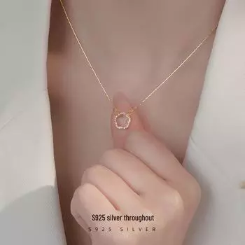 Ожерелье с подвеской Banyan Tree Sakura Pink Crystal из розового золота для женщин NS1133 белого золота
