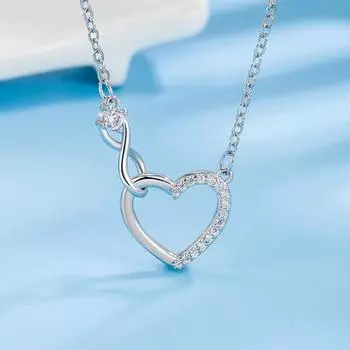 Ожерелье с подвеской Infinite Love, женское кольцо, цепочка на ключицу в форме сердца, модный простой подарок на День святого Валентина