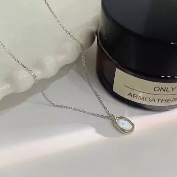 Ожерелье с подвеской из нерегулярного опала, маленькая и тонкая цепочка-ошейник, простая и универсальная