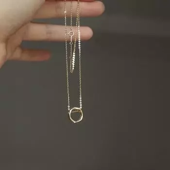 Ожерелье с подвеской из стерлингового серебра S925 пробы, женское, глянцевое, круглое, с небольшой подвеской на ключицу 925