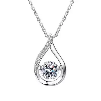 Ожерелье с подвеской в форме капли воды для женщин, колье Moissan Diamond в корейском стиле