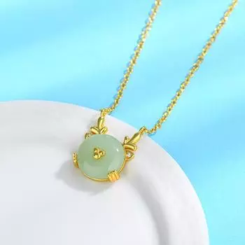 Ожерелье с подвеской Zhaocai Hetian Jade для женщин Clarbone Chain Niche Advanced Sense Gift для подруги на день рождения