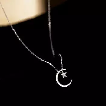 Ожерелье Star Moon Light Luxury Niche Design Sense Star Moon из нержавеющей стали с цепочкой на ключицу