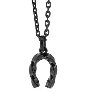 Ожерелье Tri Twisted Surgical Stainless Directly Metal Black [Lion Heart], ожерелье, подкова, сталь, мужское (с чехлом), Изготовлено,