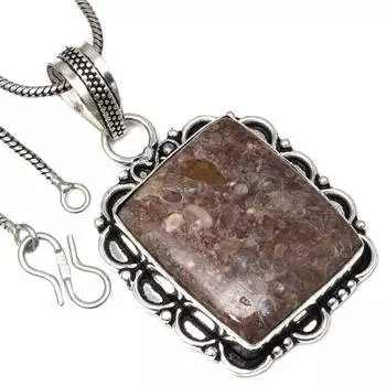 Ожерелье Turtella Jasper Gemstone Handmade Antique Silver Jewelry 2