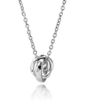 Ожерелье Wave Double Ring Ожерелье из серебра 925 пробы Прямые продажи Серебро [Lion Heart] Мужское