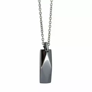 Ожерелье Wrapped The Edge Wide Cut из серебра 925 пробы черного цвета с фирменным мешочком [Lion Heart] для мужчин