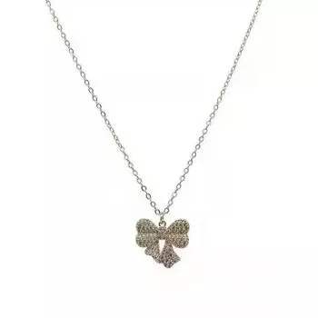 Ожерелье Yongcheng Flash Diamond Bow для женщин, летнее, универсальное, простое, нишевое, с цепочкой на ключицу, тренд