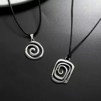 Ожерелья с подвеской Spiral Vortex, унисекс, ручная работа, кожаное ожерелье, винтажные аксессуары в стиле бохо, стильные парные украшения