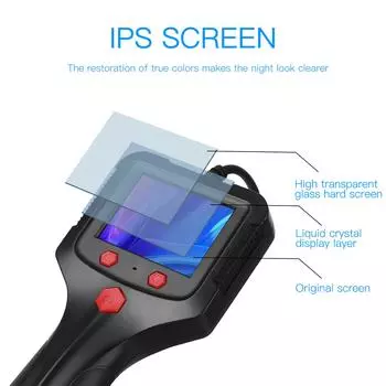 P100 Промышленный эндоскоп 5,5 мм 1080P Цифровой бороскоп IP67 Водонепроницаемая портативная камера со змеиным прицелом 8mm Lens & 2m Cable чёрный