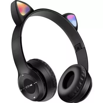 P47M Беспроводная Bluetooth-гарнитура Gamer Cat со светодиодной подсветкой Водонепроницаемые шумоподавляющие наушники Беспроводные наушники Bluetooth-наушники чёрный