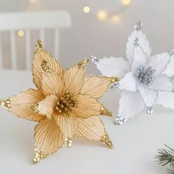 p Easy to Use Artificial Flower Oranment High-grade Xmas Decorative Flowers Wedding белый