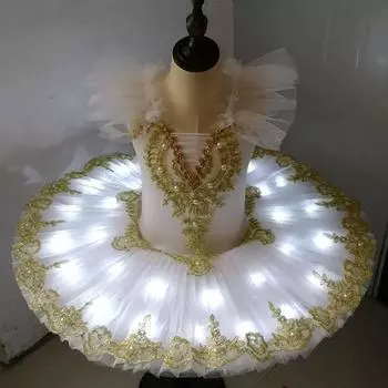 Пачка балетная Led Light Лебединое озеро Балерина Блинчик Девочка Взрослый Ребенок Балетное Платье Детские Танцевальные Костюмы Пачка Led 170cm фиолетовый