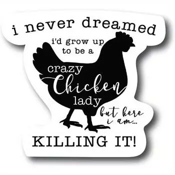 Pack Crazy Chicken Lady Funny Decal For Car Truck Bumper PVC Sticke 1pc