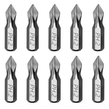 Pack Of 10 Antislip Impact Resistant 25mm Magnetic Screwdriver Bit For Wood Enhances Durability And Precise Home Repairs