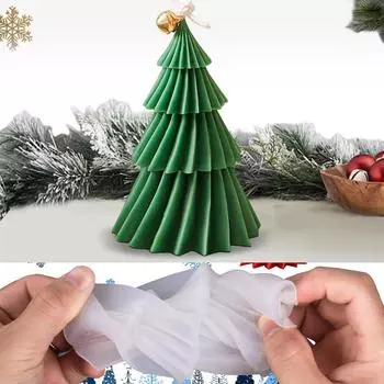 Pack of 2 3D Christmas Tree Silicone Candle Moulds Ideal for DIY Craft Scented Candle Making Decoration