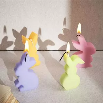 Pack Of 4 Silicone Moulds Easter Silicone Moulds Easter Bunny 3D Rabbit Casting Mould Easter Bunny Silicone Mould