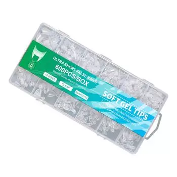 Pack Of 600 Short Half Cover Nail Tips False Nail Manicure Nail Art Decors For Beginners And Professional Salon Use 5