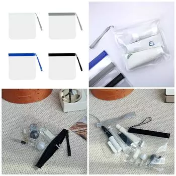 Pack of 6 EVA Waterproof Storage Bags EVA Clear Bags for Travel Accessories Waterproof and Space Saving Organizers синий