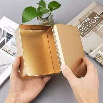 Pack Of Five Tinplate Box Small Box Storage Box Packaging Square Gift Box Tin Box Tin Can Metal Multicolor 5Pcs