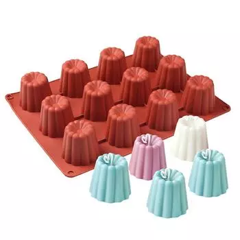 Pack Soap Molds Canele Silicone Canneles Mold Rectangular Spiral Donuts Round Flat Love Heart Shape Cake Silicone Baking Pan