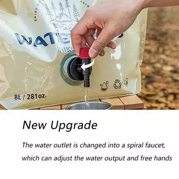 PACOONE Outdoor Mini Folding Water Bag Camping 8L Big Capacity Portable Water Bag For Survival Or Emergency Supplies зелёный