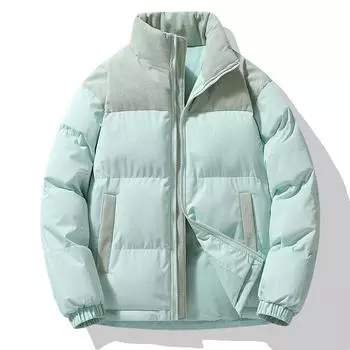 Padded Clothes Couple Winter Thickened Warm Bread Clothes Padded Clothes Padded Jacket Men S светло-зеленый