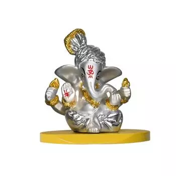 Pagdi Ganesha Idol for Car Dashboard|Ganesh Ji Murti for Diwali Pooja Gift Home Decor|Ganpati Antique Showpiece|Religious Figurines
