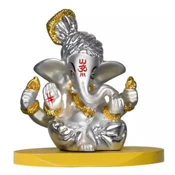 Pagdi Ganesha Idol for Car Dashboard|Ganesh Ji Murti for Diwali Pooja Gift Home Decor|Ganpati Antique Showpiece|Religious Figurines