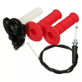 Pair 7/8 22mm 50-250CC Motorcycle Dirt Bike ATV Hand Grips With Throttle Cable