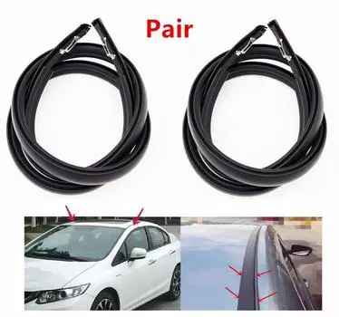 Pair New Black Roof Trim Molding Kit Fit For 2016-2021 Honda Civic Sedan 5-Door