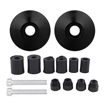 Pair of Motorcycle Bar Ends, Universal CNC Aluminum Alloy Motor Bike Handlebar Grips Caps Handlebar Ends Wader Plugs Black
