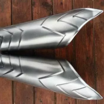 Pair of steel bracers for arm protection, medieval knight cosplay, larp Renaissa