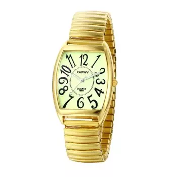 Pair Watch Couple Stainless Steel Men s Watch: Analog Display Square Waterproof Simple Length Adjustable Quartz Watch Fashion Watch Gold - Boyfriend,