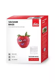 Пакеты из вакуумной пленки Solis 20x30 см 50 пакетов Вакуумная пленка для вакуумной упаковки Эксклюзивный продукт для вакуумного упаковщика SKA92261 (Сумки Солис) чистый