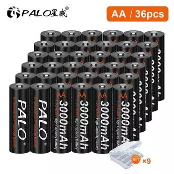 Пальцевая батарейка типа AA NiMH3000mah1,2 В, никель-металлогидридная батарея LR3AA2a с низким саморазрядом, батарея типа AA чёрный