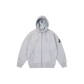 Palace Bonded Sherpa Zip Hood Серая меланжевая верхняя одежда унисекс P26CS016