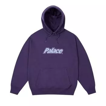 Palace Border Logo Hood Purple Unisex Tops P27CS099 S