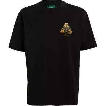 Palace Футболка с круглым вырезом и принтом логотипа X Harrods Collaboration FW21, мужские топы, черная P21TS288 S