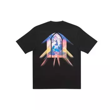 Palace Футболка унисекс с рисунком «Я не катаюсь на коньках в воскресенье» с рисунком «ракета», черная PAL-SS21-442 M