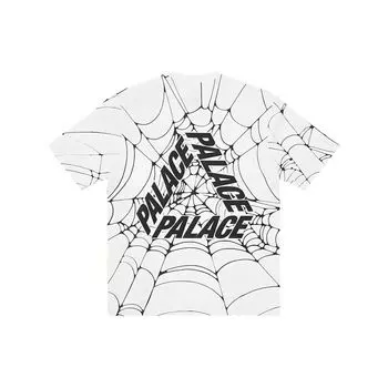 Palace FW22 Футболка с короткими рукавами Ultimo с треугольным логотипом и принтом «Паутина» Топы унисекс Белый PLA-FW22-215