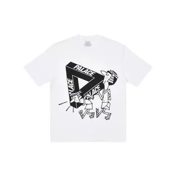 Palace If You Build It Футболка с короткими рукавами и треугольным логотипом Топы унисекс Белые P20TS075