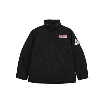 Palace P-65 Куртка со съемным жилетом с капюшоном Мужская верхняя одежда Черный P21JK066