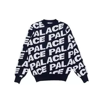 Palace Сплошной свитер с логотипом унисекс, темно-синий PALTKNBLA L