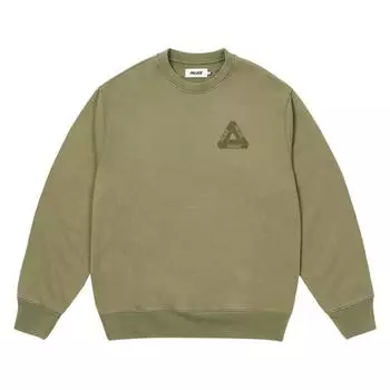 Palace Spray Tri-Ferg Crew Темно-зеленые топы унисекс P26CS094