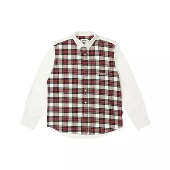 Palace SS23 Весенняя коллекция Рубашка с длинными рукавами в клетку и контрастным воротником Топы унисекс Off-White PLC23006 S