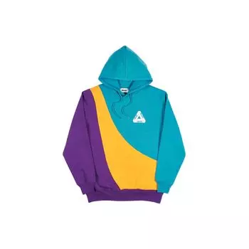 Palace Толстовка Sweeper с цветными блоками, топы унисекс, бирюзовый, золотой, фиолетовый P14CS018 S