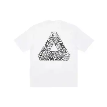 Palace Ultimo Series Tri-Text T-Shirt with Triangular Logo Back Print Unisex Tops White P23TS277