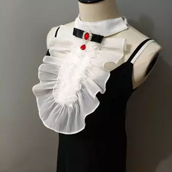 Palace Wind Studio Shooting Благородный белый шифоновый плиссированный накладной воротник