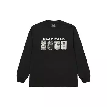 Palace Классический топ с длинными рукавами и журнальным принтом X Slap Magazine Pals, топы унисекс, черный P20LS023 M